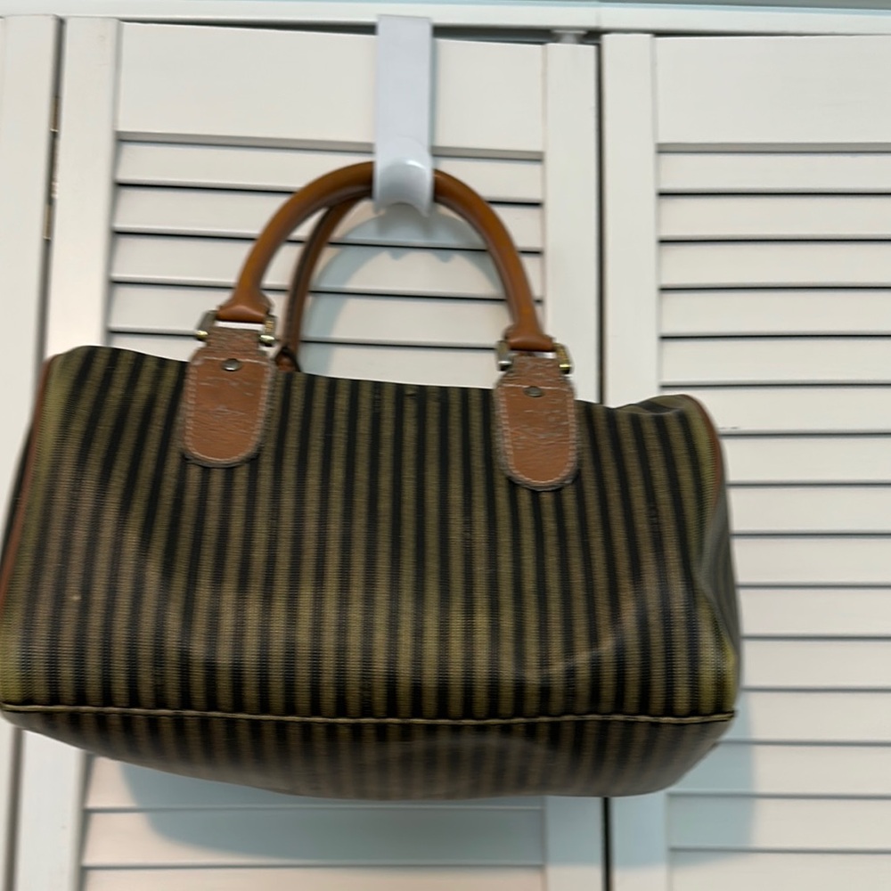 Fendi Brown and Black Satchel with Sturdy Handles